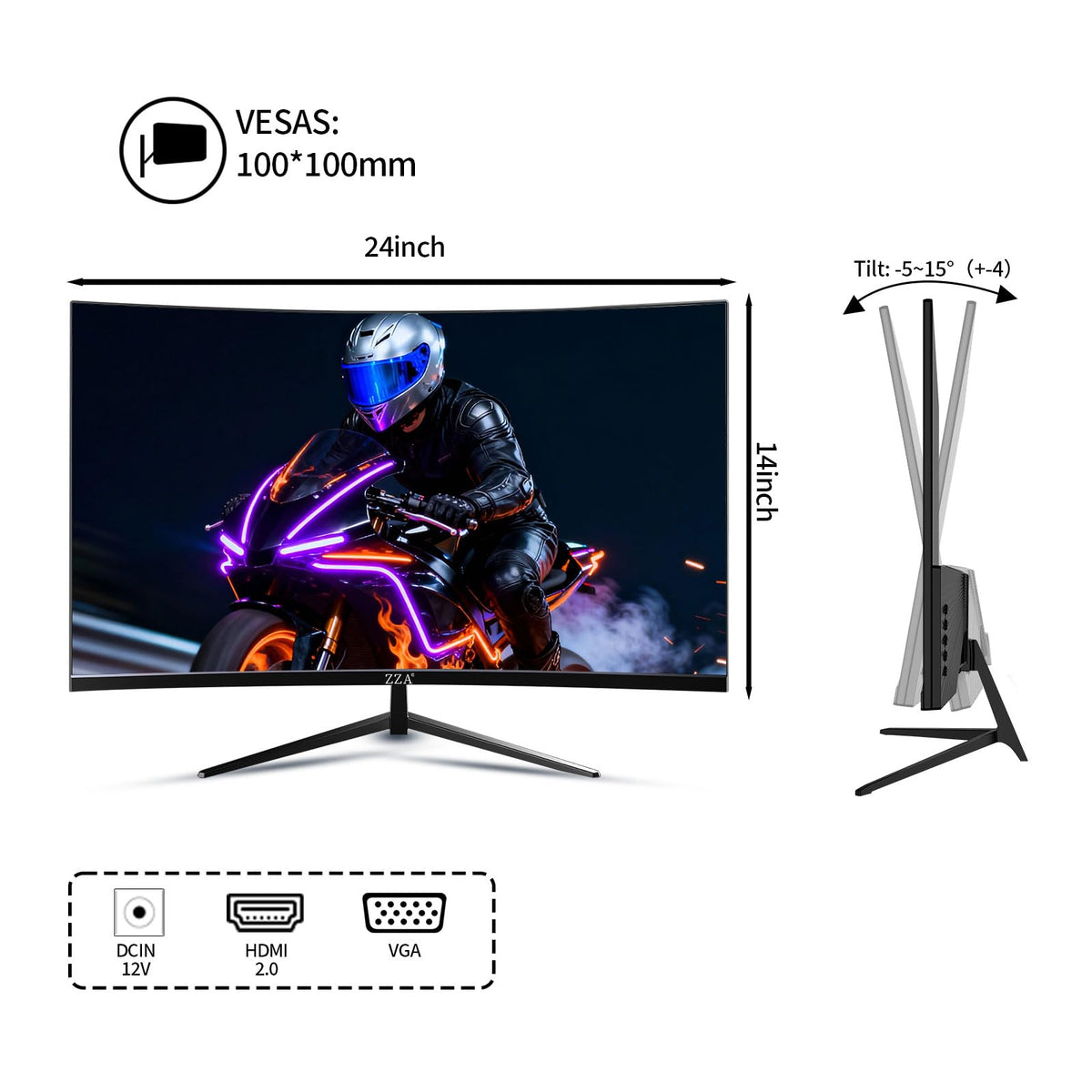 ZZA Gaming Monitor 27 Inch -34inch Curved Monitor