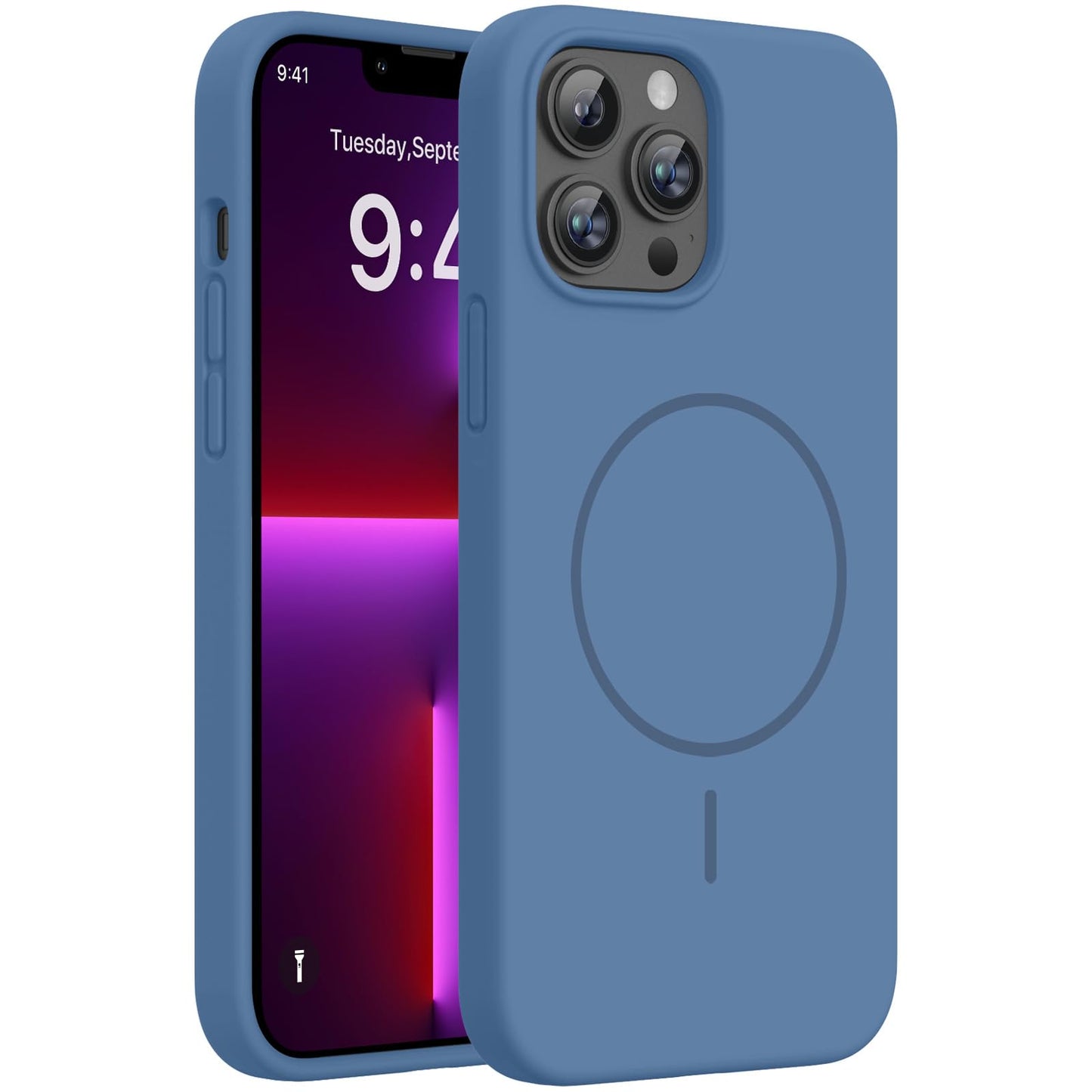 Miracase Magnetic for iPhone 17 Pro Case, Compatible with MagSafe, Integrated Silicone Camera Control Cover, 3.0mm Thicken Shockproof Drop Protection Phone Case for 17 Pro,Dark Blue