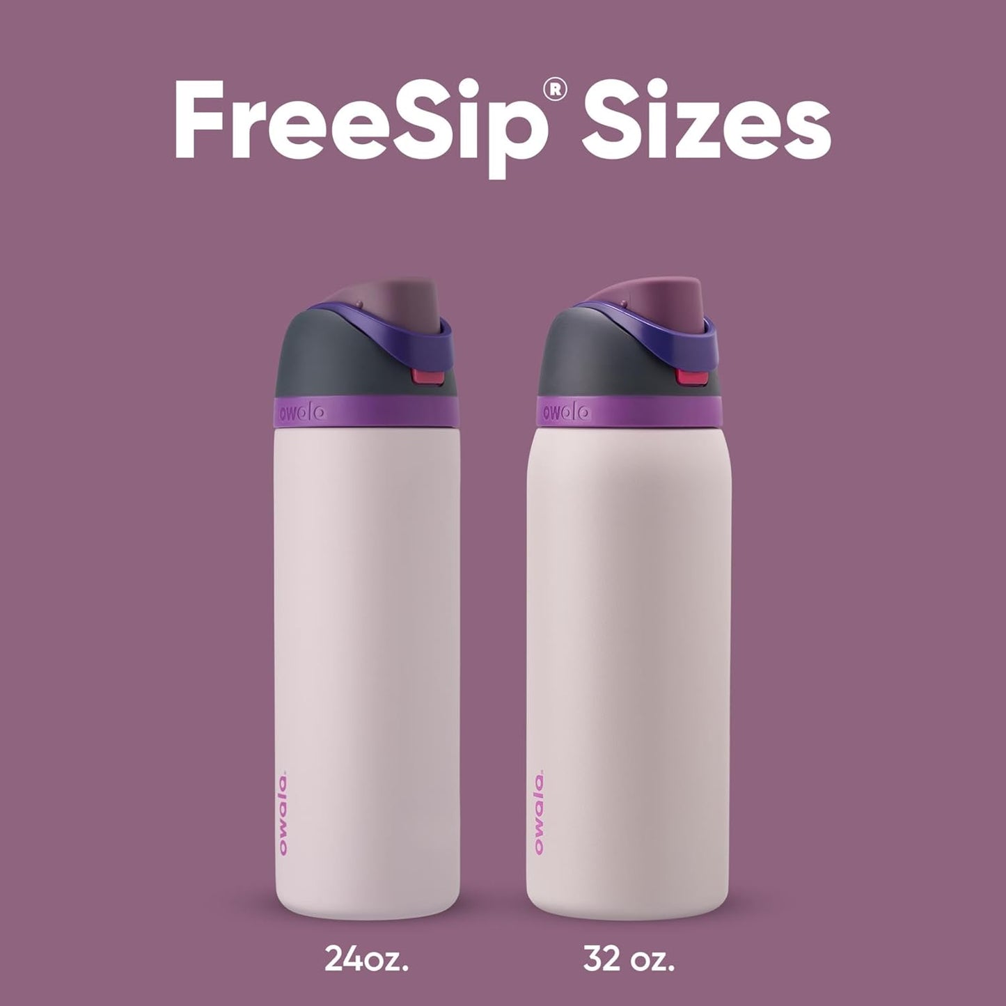 Owala FreeSip Isolierte Edelstahl-Wasserflasche mit Strohhalm für Sport und Reisen, BPA-frei, 710 ml, Shy Marshmallow