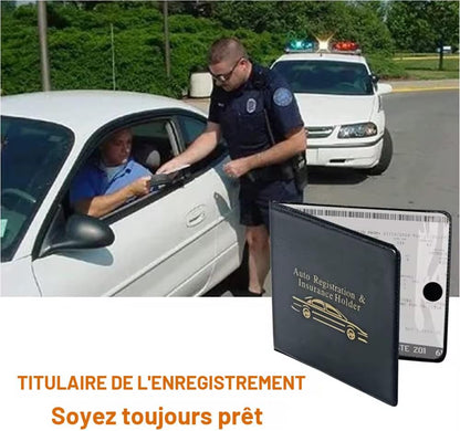 ESSENTIAL 2er-Set Vinyl-Fahrzeugzulassungskartenhalter, schwarz, stabiler Verschluss, in jedem Fahrzeug erforderlich