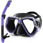 Greatever Dry Snorkel Set,Panoramic Wide View Anti-Fog Scuba Diving Mask,Professional Snorkeling Gear for Adults Kids