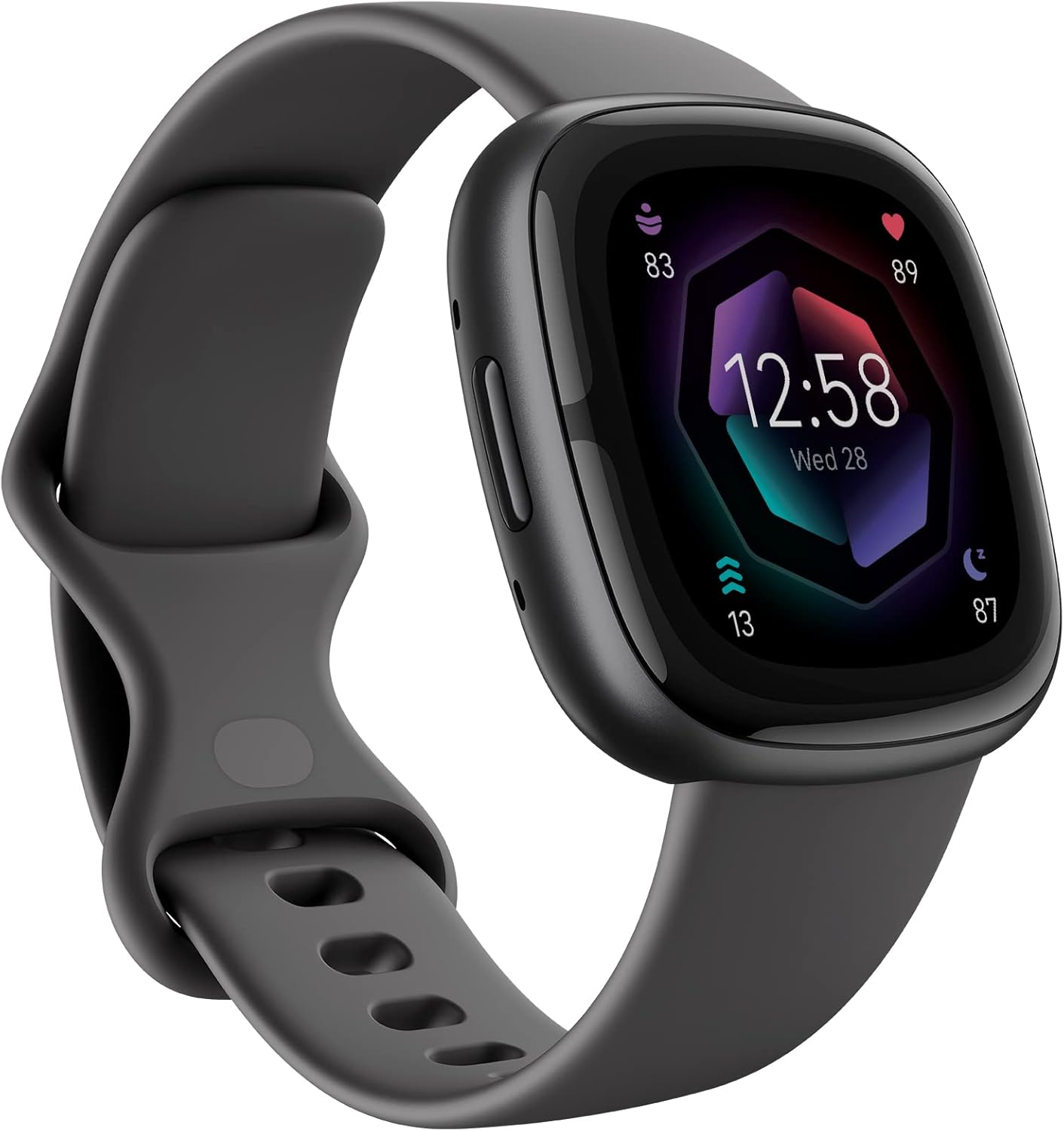 Google Fitbit Sense 2 Advanced Health and Fitness Smartwatch with Tools To Manage Stress and Sleep, Ecg App, Spo2, 24/7 Heart Rate and Gps, Shadow Grey/Graphite, One Size (S and L Bands Included)