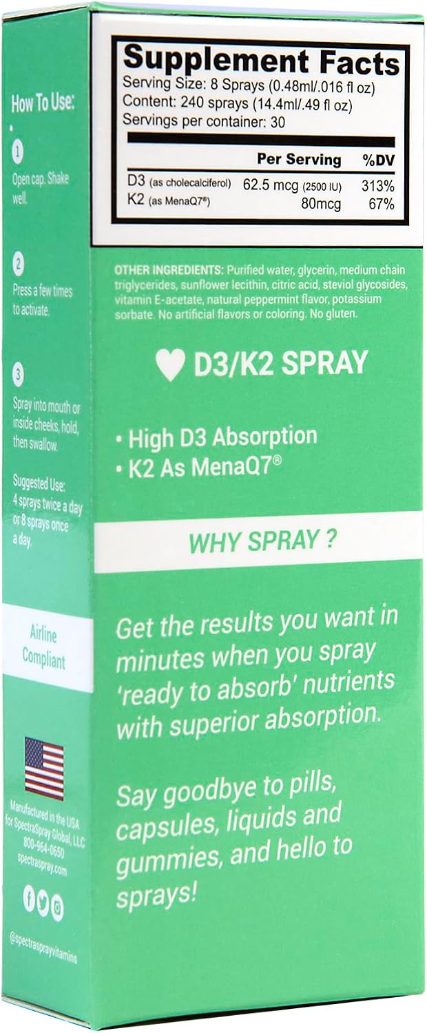Spectraspray Ultimate Sleep & Daily Wellness Pack – Melatonin-Free Sleep Aid & Vitamin D3 + K2 for Immune & Bone Support