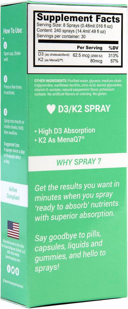 Spectraspray Ultimate Sleep & Daily Wellness Pack – Melatonin-Free Sleep Aid & Vitamin D3 + K2 for Immune & Bone Support
