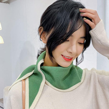 Dreieckstücher für Damen Halstuch für Damen Gekreuztes Tuch für Damen Koreanische Version Gestrickter Wollkragen