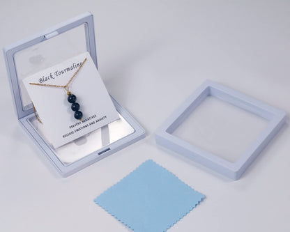 SmileBelle Schwarzer Turmalin Halsketten für Frauen, Schutz und Heilung Spirituelle Kristall Halsketten, Oktober Geburtsstein Halskette Schwarzer Turmalin Schmuck für Frauen Teenager Mädchen als Geburtstagsgeschenke