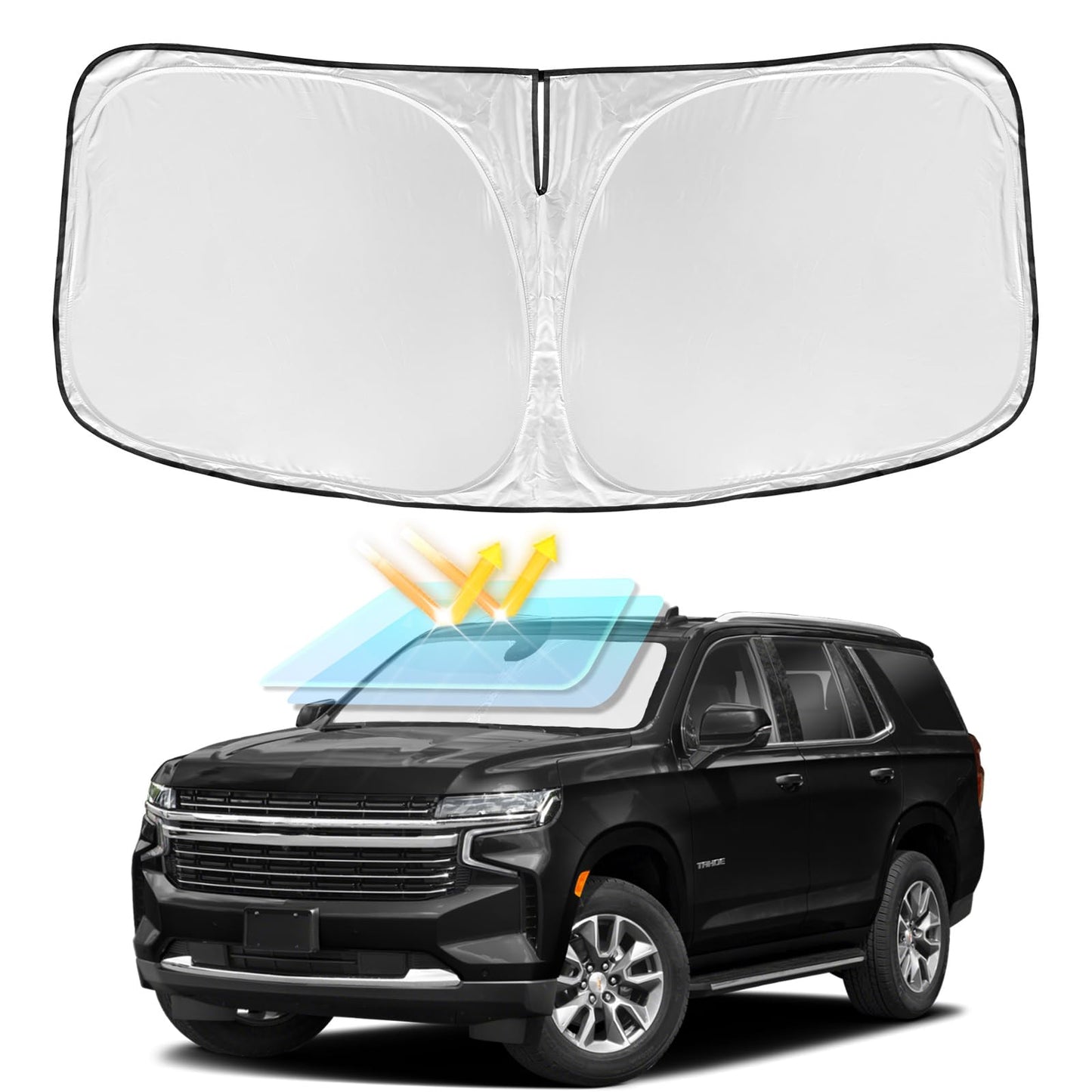 for Toyota Tacoma 2016-2023 2024 2025 2026 Sun Shade Sunshade Windshield Cover - 4 Layers Front Window Shade Custom Fit Tacoma 2Dr 4Dr Pickup Sun Visor 240T Shade Blocks UV Rays Car Accessories