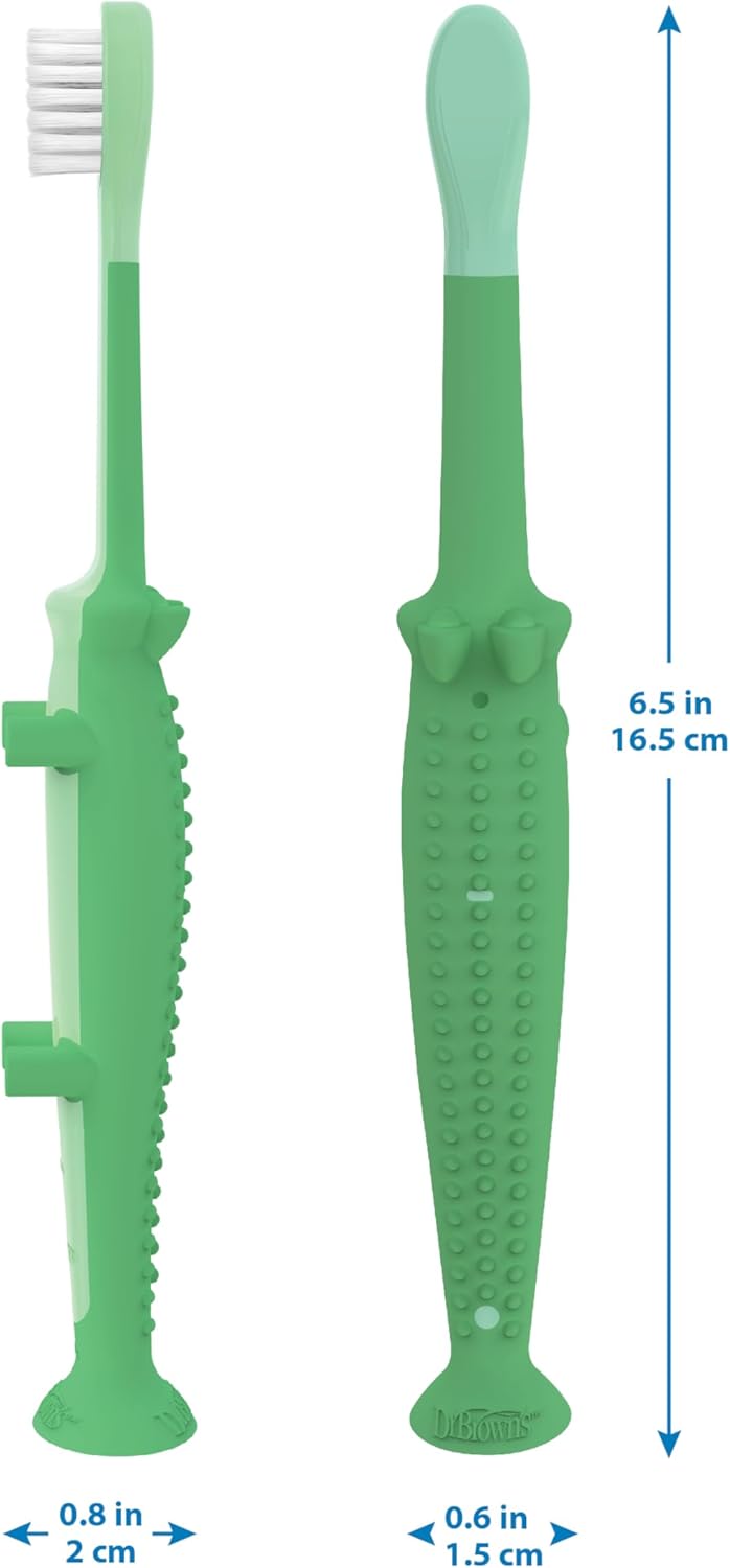 Dr.-Brown's-Trainingszahnbürste-für-Babys-und-Kleinkinder,-weich-für-die-ersten-Zähne,-Giraffe,-BPA-frei,-0-3-Jahre