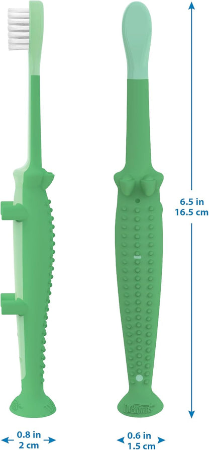 Dr.-Brown's-Trainingszahnbürste-für-Babys-und-Kleinkinder,-weich-für-die-ersten-Zähne,-Giraffe,-BPA-frei,-0-3-Jahre