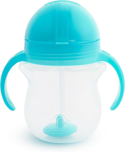 Munchkin Any Angle Click Lock Weighted Straw Trainer Cup, 7 Oz, 1 Pack, Blue