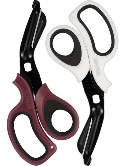 MEUUT 2 Pack Medical Scissors Trauma Shears for Left and Right Hand -Patented Bandage Scissors All Purpose with Non-Stick Blades, Surgical Grade Shears Stainless Steel EMT Scissors for Nurses EMT