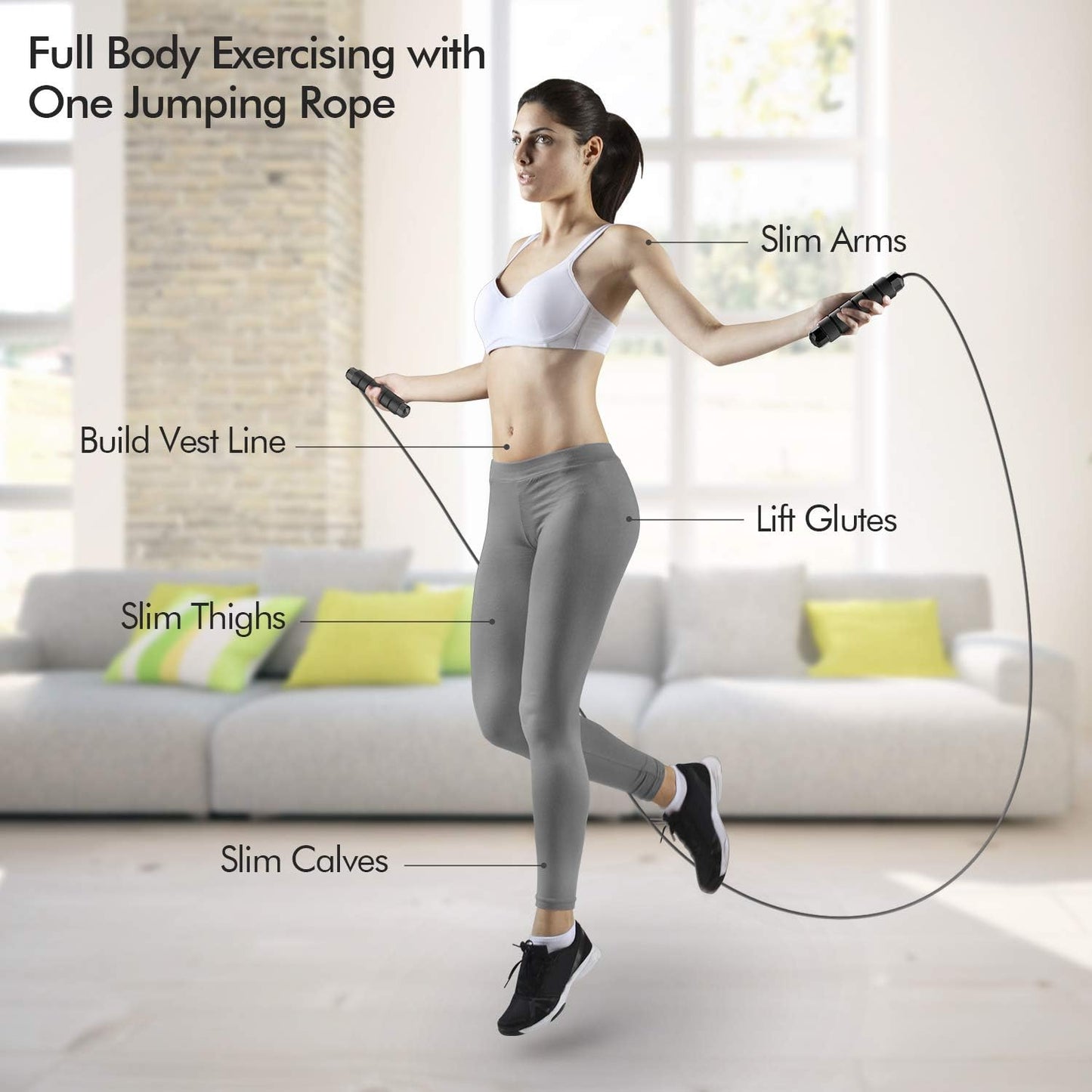 Jump Rope, Tangle-Free Rapid Speed Jumping Rope Cable with Ball Bearings for Women, Men and Kids