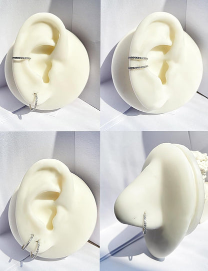 TDEBA Conch Piercing Schmuck, 316L Chirurgenstahl Segment Nasenring, CZ Knorpel Ohrringe, Lippenring, Segment Helix Rook Nahtloser Clicker Piercing Schmuck