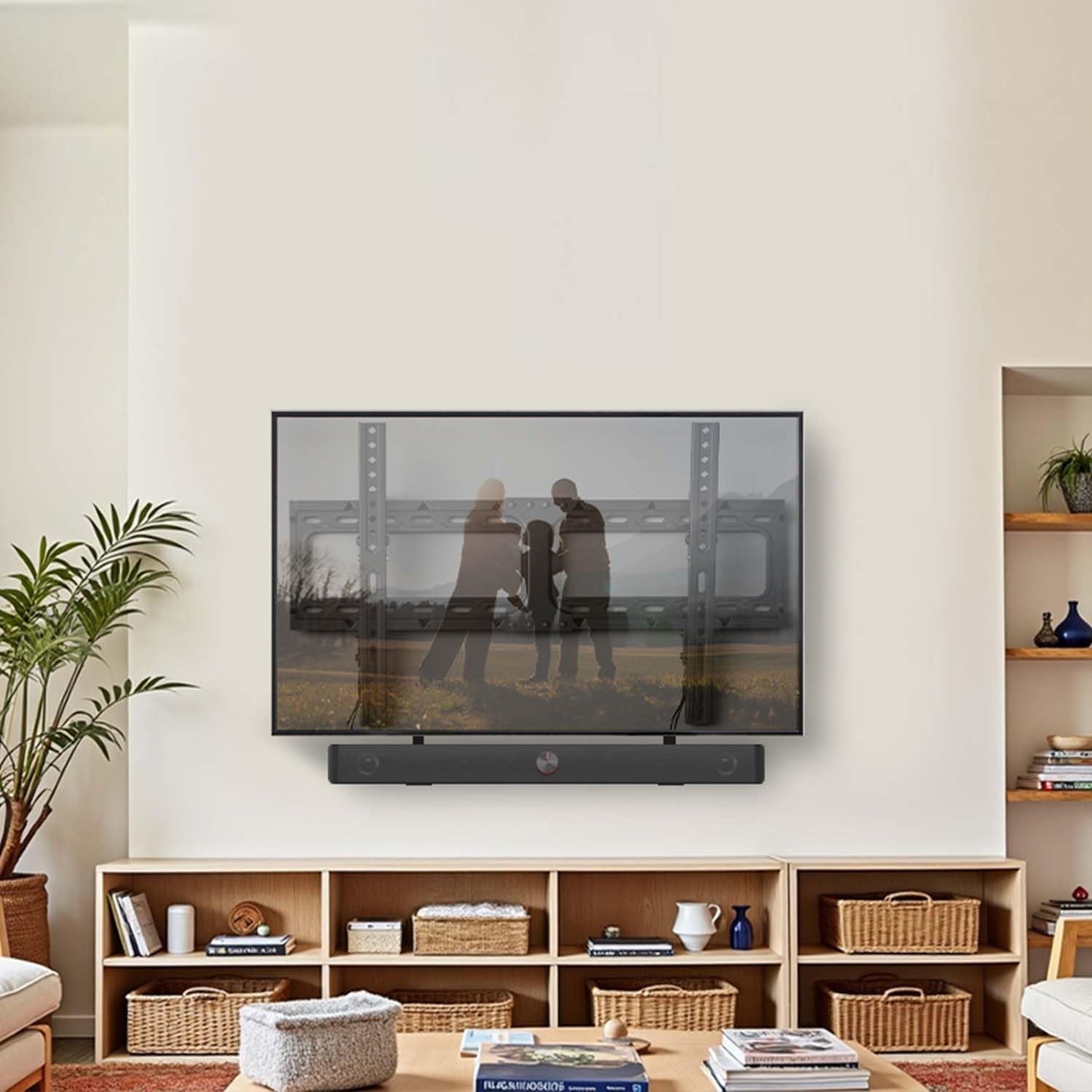 IWORKBOARD 55 65 75 85 inch Tilting TV Wall Mount for 32-90 '' TVs, Low Profile TV Mount Bracket, Safe Lock & Quick Release, Max VESA 600x400mm, 24 inch Studs,132 lbs, Fit Most 55+ 75+ 85+ 86 TVs