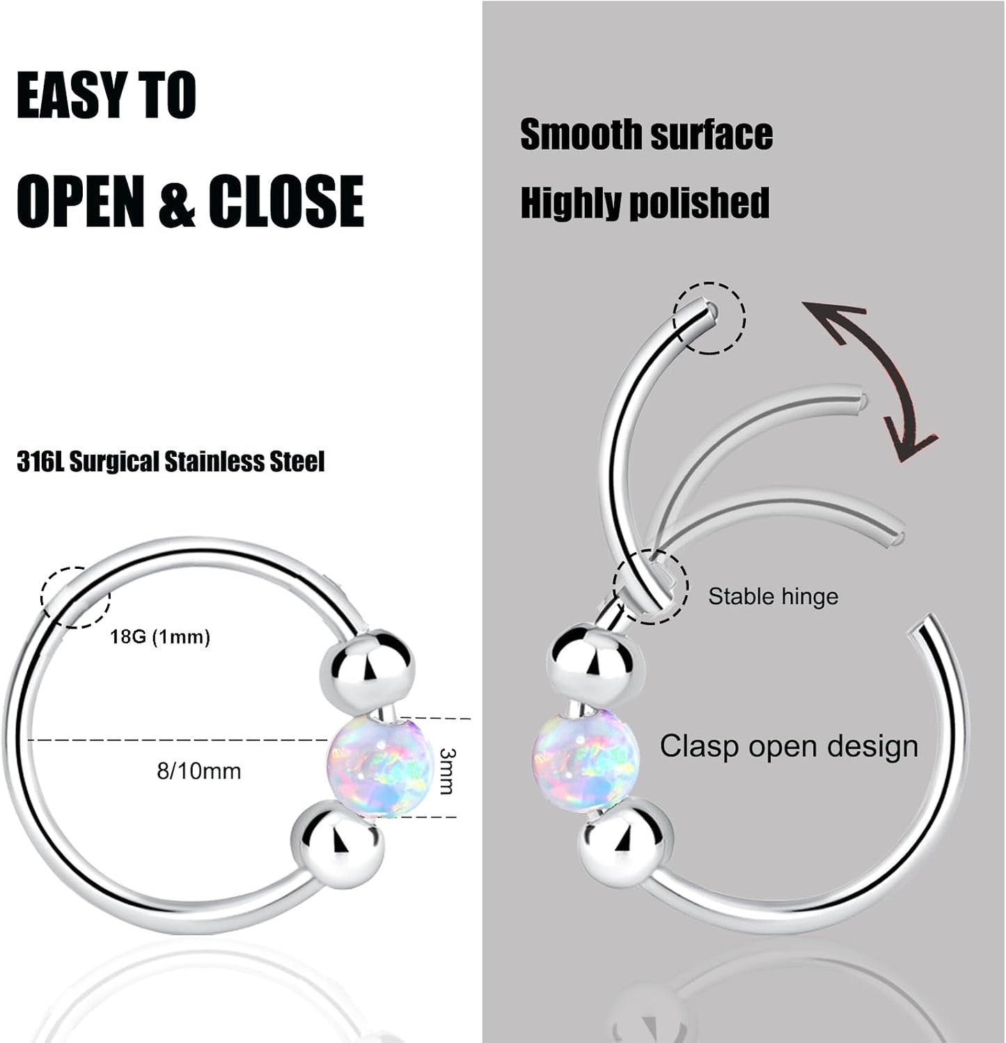 Minimalist Opal Earrings for Sensitive Ears