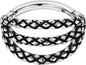 16G, 8mmSilver Black, Triple-stack Snake Skin