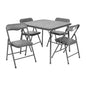 Flash Furniture Mindy Kids 5-Piece Folding Table and Chairs Set for Daycare and Classrooms, Children's Activity Table and Chairs Set, Black
