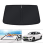 KUST Windshield Sun Shade for 2017-2026 Tesla Model Y/Model 3 Sunshade Accessories (Fit 2025-2026 Model Y Juniper / 2024 Model 3 Highland) Upgraded Foldable Sunshade, Blocks UV Rays Keep Car Cool