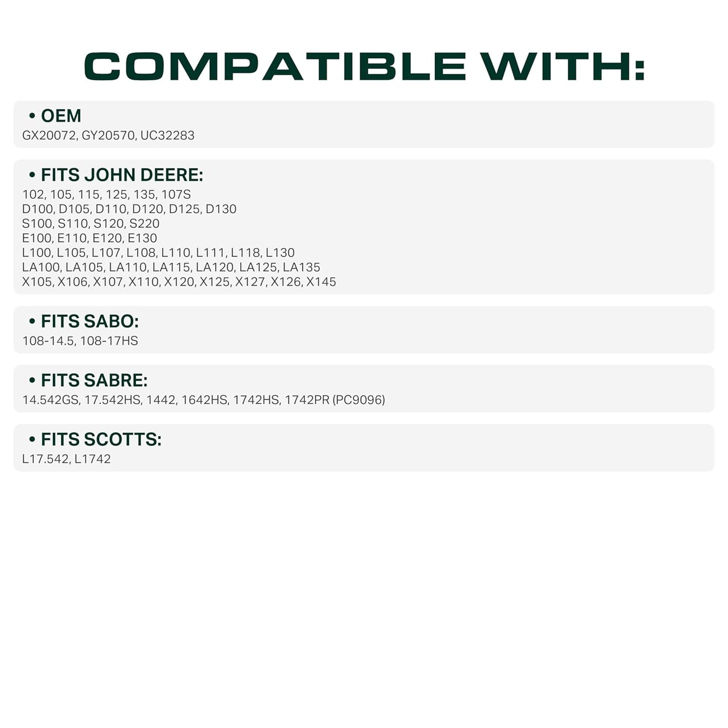 John Deere 42 Inch Deck Belt Replacement - UDC Parts GX20072