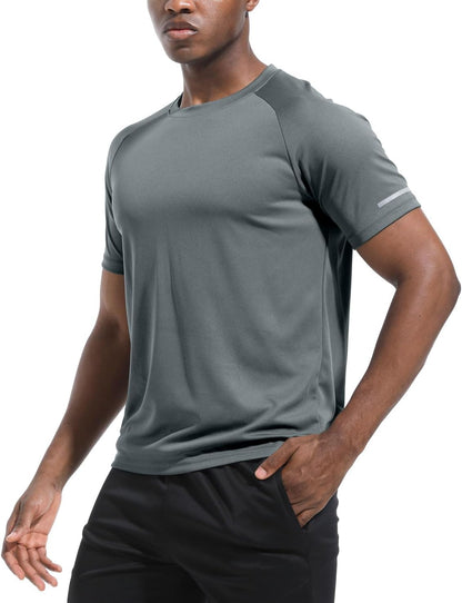 Boyzn 1er, 3er, 5er oder 7er Pack Herren-Trainings-Laufshirts, Dry Fit feuchtigkeitsableitendes T-Shirt, Gym Sport Kurzarm-T-Shirts