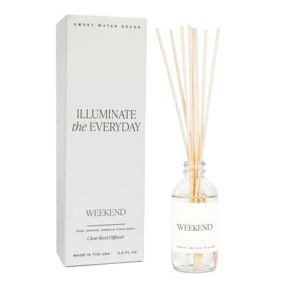 Sweet Water Decor Salt & Sea Reed Diffuser Set - Sea Salt Citrus & Musk Amber Scent Diffuser - Reed Diffusers for Home with Long Lasting Fragrance - Non-Toxic Oil Reed Diffuser - Made in the USA