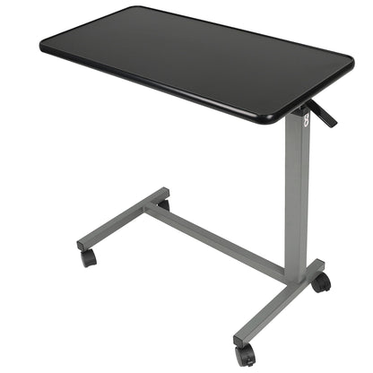 Vaunn Medical Cart Pneumatic Adjustable Overbed Table with Wheels – Rolling Bedside Table for Hospital, Portable Standing Cart & Laptop Desk for Bed, Couch, Wheelchair