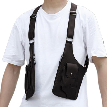 Herren Anti-Achseltasche – Verstellbare Handytasche | Schultertasche aus PU-Leder, diebstahlsicheres Geschirr, doppelt