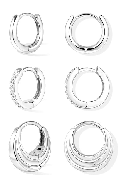 Inerney 14K Gold Plated Huggie Hoop Earrings for Women, Small Sterling Silver Earring Set Hypoallergenic Cartilage Helix Stacks, Mini Dainty Cute Trendy Birthstone Jewelry Gift for Multiple Piercings