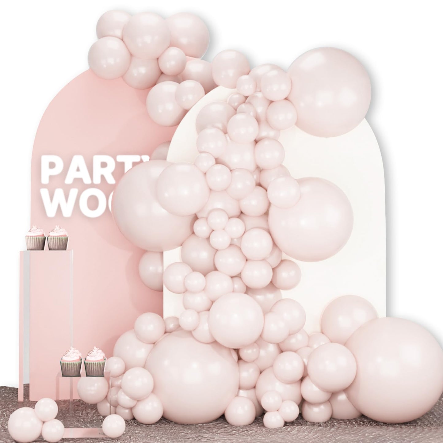 PartyWoo White Balloons 140 pcs Different Sizes of 18 12 10 5 Inch White Balloons Arch Kit Garland for Wedding Baby Shower Birthday Bridal Shower Graduation Engagement Party Decorations White-Y13
