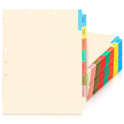 Motiskyy 80 Sets Medical Chart Dividers with Tabs - 9 x 11 Inch, 8 Side Tabs Index Blank Chart - Monthly Medical Folders Organizer Paper File Dividers for Hospitals Nursing Homes Rehab Centers