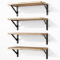 Fixwal Floating Shelves for Wall, Wood Wall Mounted Shelves for Bedroom, Bathroom, Living Room, Kitchen Storage and Decor(Brown, Set of 4, 16.5 Inch)