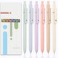 ACEES Gel Pens, 6 Pcs 0.5mm Fine Point Black Ink Pen With Smooth Writing, Office Desk Accessories, Writing Supplies Gifts for Men Women, Quick Dry Pens Ballpoint For Journaling, Black/Gray/White