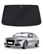KUST Windshield Sun Shade for 2017-2026 Tesla Model Y/Model 3 Sunshade Accessories (Fit 2025-2026 Model Y Juniper / 2024 Model 3 Highland) Upgraded Foldable Sunshade, Blocks UV Rays Keep Car Cool