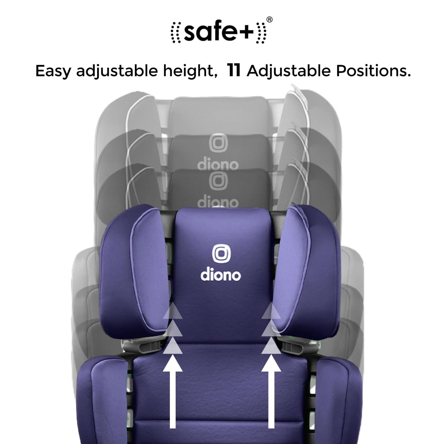 Diono Connect3 RXT 2-in-1 High Back Booster, Slim Fit 3-Across in Many Mid-Sized Sedans and SUVs, for Children from 40-120 lbs., Lightweight with Latch, Black Storm