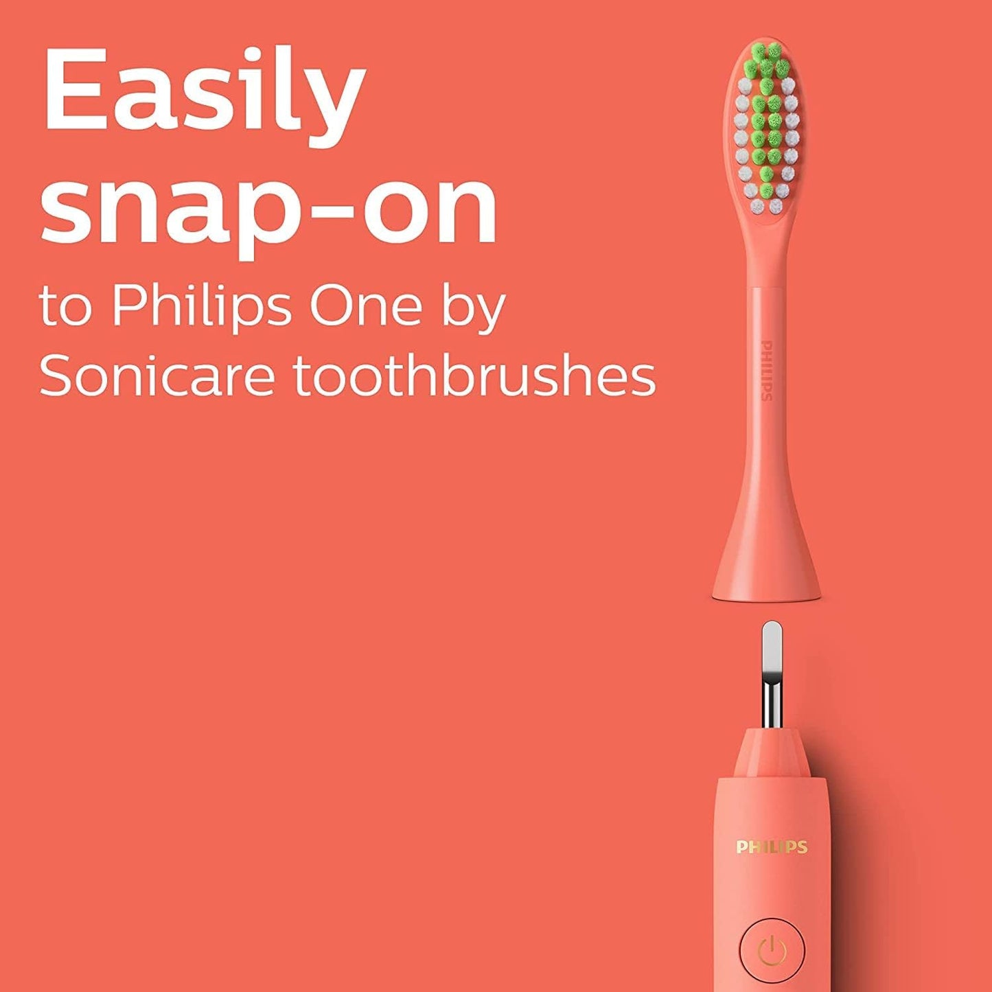 Philips One by Sonicare Ersatzbürstenköpfe, 2er-Pack, Schwarz, Kompatibel mit Philips One elektrische Zahnbürste, BH1022/06