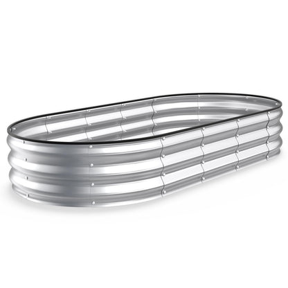 Kesfitt Raised Garden Bed, 5x2x1 FT Galvanized Steel Metal Raised Garden Bed, Oval Open-Bottom Design, 12-Inch Deep for Outdoor Vegetable & Herb Gardening, Fruit Green