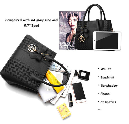 Jeniulet Geldbörsen und Handtaschen für Damen Mode Damen PU-Leder Top-Griff Satchel Schulter Tragetaschen Dunkelgrau 10.2" x 3.9" x 7.9"