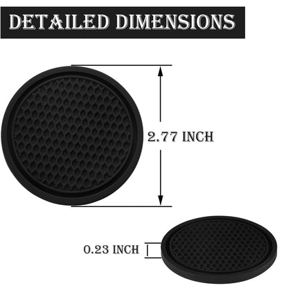 SINGARO Auto-Becheruntersetzer, 4 Stück universelle rutschfeste Becherhalter, in Ornamente eingebettete Untersetzer, Auto-Interieur-Zubehör, Schwarz