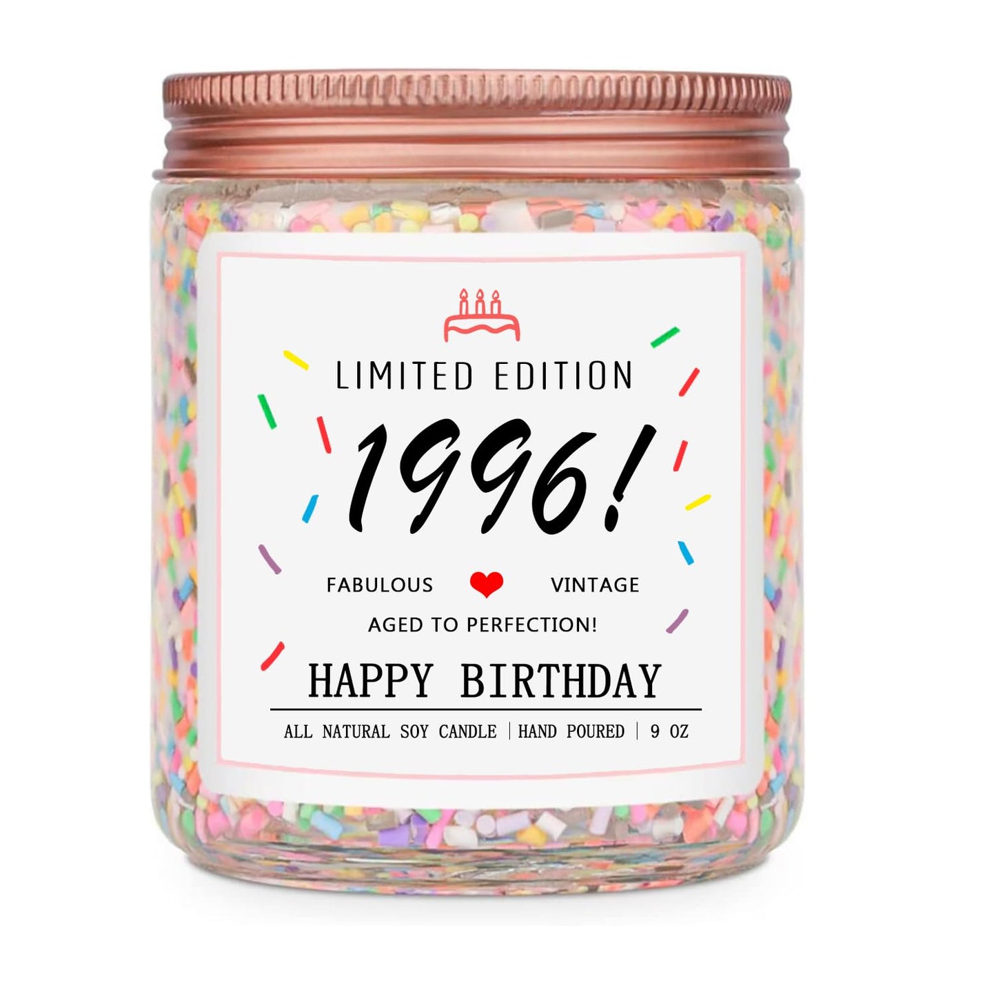 Homsolver 40th Birthday Gifts for Women Ideas, Decorations Gifts for 40 Year Old Woman, 40th Birthday Candles - Limited Edition 1986 Handmade (Vanilla Birthday Cake Scent with Sprinkles)