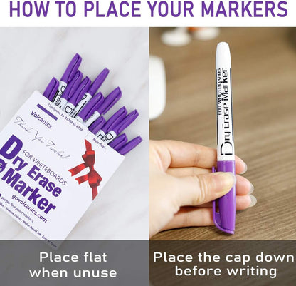 Dry Erase Markers Low Odor Fine Whiteboard Markers Thin Box of 12，10 Colors