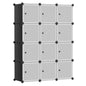 SONGMICS Cube Storage Organizer, Set of 16 Plastic Cubes, Closet Organizers and Storage, Room Organization, Bedroom Living Room, 12.2 x 48.4 x 48.4 Inches, Rustic Brown ULPC442A01