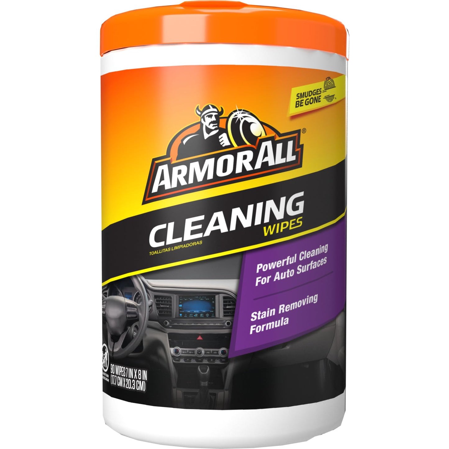 Armor All Car Cleaning Wipes 90-Count - Convenient Car Interior, Dashboard, Leather, Fabric & Vinyl Wipes, Gift for Car Lovers