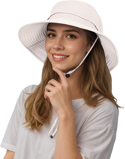 Sonnenhut für Herren und Damen UPF 50+ Schutz – Breiter Krempenhut für Outdoor-Wandern, Wasserabweisender faltbarer Hut zum Angeln