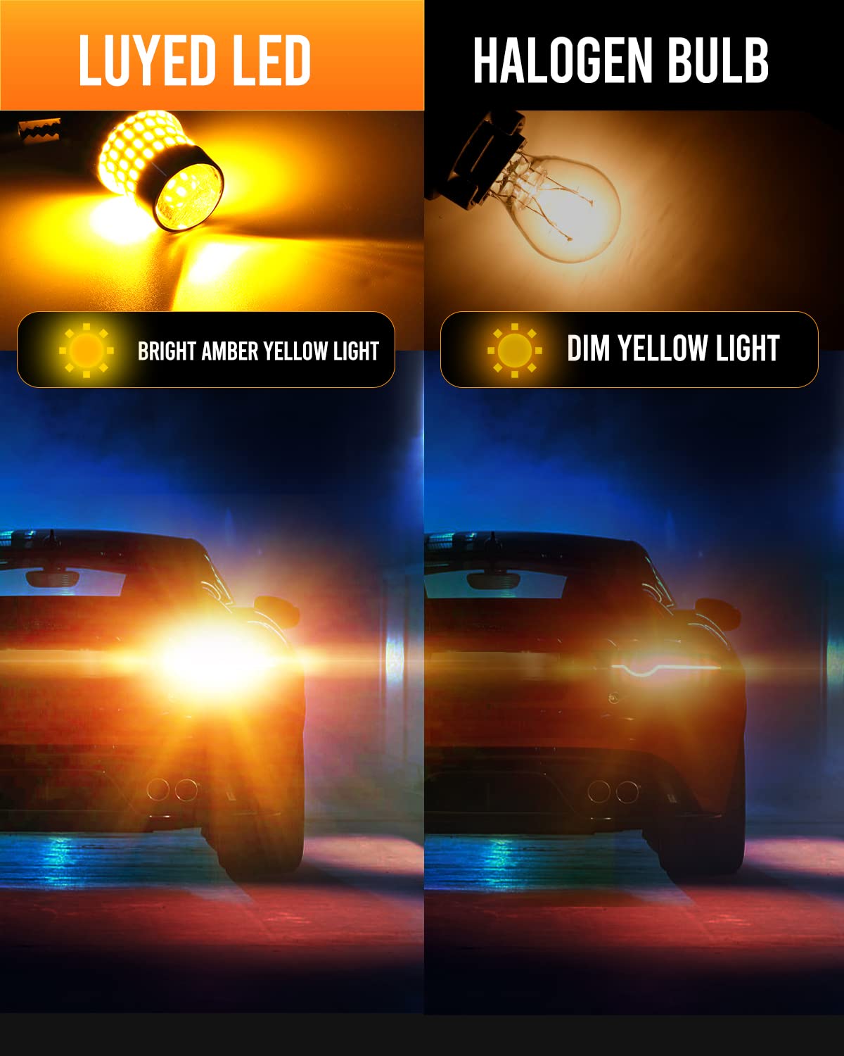 LUYED 3157 LED Bulbs Reverse Light Xenon White 1800 Lumens Super Bright 78 SMD 3056 3156 3057 4157 LED Bulbs,Used for Back Up Reverse Lights,Brake Lights,Tail Lights,Turn Signal Lights,Pack of 2