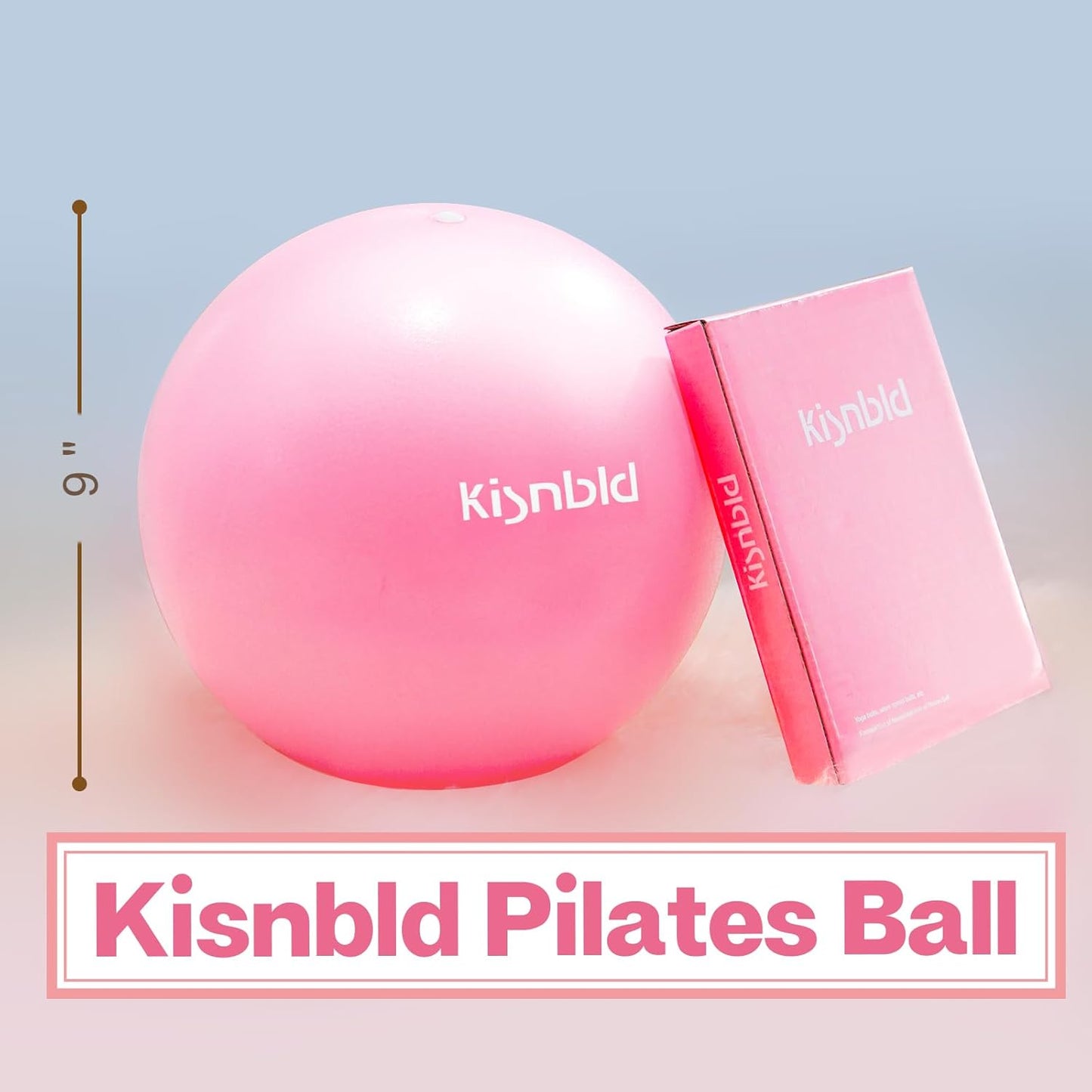 kisnbld Kleiner Gymnastikball, 9 Zoll Mini Pilates Ball, Anti-Burst und Rutschfester Mini Yoga Ball für Stabilität, Fitness, Physiotherapie, Dehnung und Rumpfkrafttraining zu Hause, im Fitnessstudio und Büro