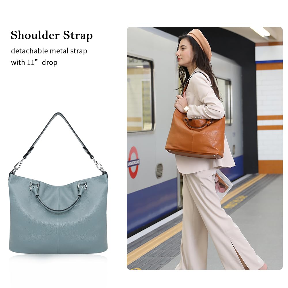 Kattee Damen Weiche Echtleder Tragetasche Schultertasche Handtasche
