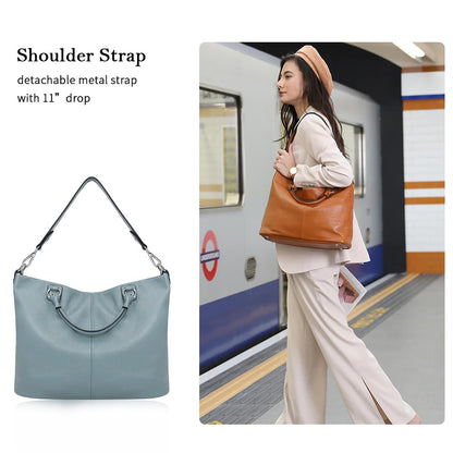 Kattee Damen Weiche Echtleder Tragetasche Schultertasche Handtasche