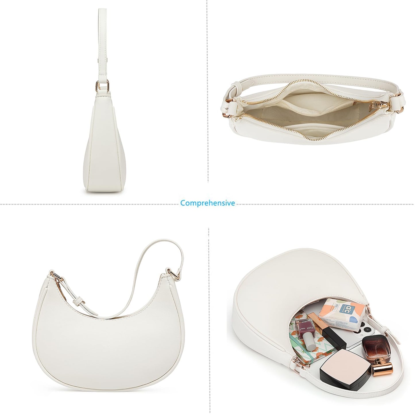 Barabum Kleine Umhängetasche für Damen, halbmondförmige Geldbörse, Y2K Trend Clutch Handtaschen