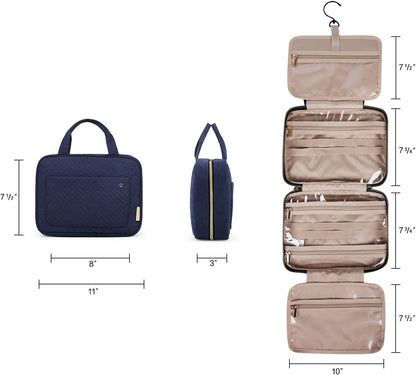 BAGSMART Kulturbeutel Reise-Organizer mit Aufhängehaken, wasserdichte Make-up-Kosmetiktasche für Zubehör, Shampoo, Standardbehälter, Toilettenartikel