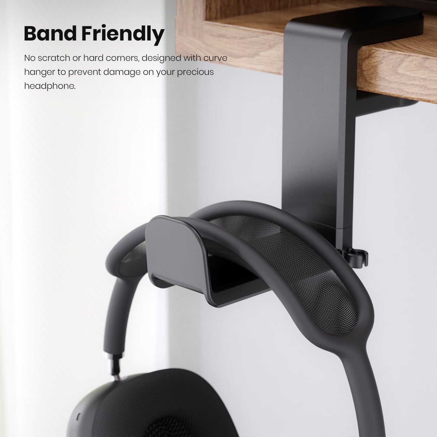PC Gaming Headset Kopfhörerhakenhalterung, Kopfhörerständer mit verstellbarer und drehbarer Armklemme, Untertischdesign, universelle Passform, integrierter Kabelclip-Organizer EURPMASK